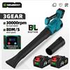 Yofidra Soffiatore Elettrico Senza Spazzole NEWBENY, 30000 RPM, 3 Velocità, per Giardino, Neve e Polvere, Compatibile con Batterie Makita