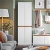 SoBuy KSB01-W Armadio con 2 ante, armadio alto, armadio cucina, armadio portavivande con 5 scomparti, multiuso per corridoio, camera da letto, ripostiglio - Bianco, carico 65kg 61x192x30cm