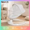 Magic ZC（母婴） Dondolo Elettrico Intelligente per Neonati e Altalena per Bambini con Musica Bluetooth, Culla Automatica a 5 Velocità per il Sonno, Sdraietta Ergonomica Bionica per Neonati con Zanzariera Pieghevole,