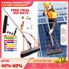 NONE Spazzola Telescopica 7M in Alluminio per Pulizia con Tubo da Giardino per Pannelli Solari, Fotovoltaici, Tetti e Finestre, Testa Regolabile a 180°, Durevole e Salvaspazio