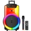 NONE Cassa acustica trolley 40W 12" Luce LED Bluetooth/USB/SD/FM con microfono