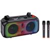 NONE Cassa acustica portatile con tracolla 2x6.5" 30W Luce LED Bluetooth/USB/Scheda SD KSC-1001