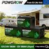 POWGROW Batteria LiFePO4 12V 100AH 300AH, Batteria al Litio Ferro Fosfato con BMS Integrato, 6000+ Cicli, per Inverter Solare RV, Senza Tasse
