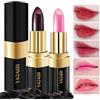 Beauty Searcher Set di rossetti da 2 pezzi, rossetto magico che cambia colore per le donne (rosa nera e pesca succosa), rossetto impermeabile a lunga durata, balsamo per labbra nutriente