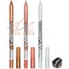Lestpola Eyeliner in gel glitterato, 3 pezzi nudi, rosa chiaro, bianco perlato, setoso, a lunga durata, impermeabile, resistente alle sbavature, asciugatura rapida, Sharpenable Eye Liner Brightener Pen per