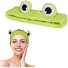 LOPHE Fascia Skincare Viso, Fascia Capelli per Spa Fascia Trucco Forma di Occhio Rana, Elastica Fascia per Trucco in Pile di Corallo per Ragazze Spa Doccia Corsa Yoga Lavaggio Viso