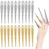 WVRLY Set di 20 anelli decorativi per unghie, per Halloween, cosplay, spettacoli di danza drammatica
