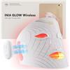 INIA Glow - Maschera per il viso con luce rossa senza fili, con luce rossa a infrarossi (NIR), ricaricabile ed ergonomico, per una vera cura della pelle anti-età a casa e in viaggio (bianco)