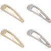 YFTRFR 4 Pezzi Fermagli per Capelli con Strass, a Forma di Goccia Eleganti Mollette Forcine di Cristallo Brillante in Leghe per Donne, Festa e Ballo, Matrimonio, Regalo, La Sposa(2 Colore)