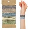 REEKNOKOL, Set di 20 elastici per capelli, Boho, senza danni, braccialetti elastici per donne, ragazze, uomini, capelli spessi/medi/lunghi (colori chiari)