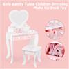 Areyourshop Bambine Tavolo Toeletta Specchio Toeletta Per Bambini Giocattolo Scrivania Set