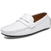 ticticlily Mocassini Uomo Estivi Casual Eleganti Slip On Antiscivolo Scarpe da Guida Barca Business Loafers A Bianco 41 EU