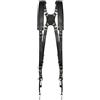 Generico Doppia tracolla for fotocamera, cintura in pelle regolabile, imbracatura DSLR portatile, accessorio for fotografia all'aperto(Black)
