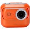 RASTKY Action Camera 4K con Supporto Magnetico, Touch Screen Ribaltabile e WiFi, Fotocamera Al Rallentatore da 48 MP 200 Fps con Supporto da Collo per Vlogging Sportivo (ORANGE)