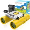 USCAMEL Binocolo Bambini, 8×21 Mini Compatto Binocolo, Impermeabile per Birdwatching, Viaggio, Campeggio, Caccia(Giallo)