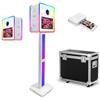 JIAQINMOTD Set di 2 mini PC con doppio touch screen da 15,6 pollici, mini PC, portatile con custodia da volo e luce RGB, per eventi a noleggio e feste di nozze (bianco, cabina fotografica + stampante)