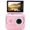 Cuifati Fotocamera Magnetica 4K con Schermo Ribaltabile, Mini Fotocamera Sportiva Wireless per Vlogging, Doppia Batteria per Ciclismo, Sci, Viaggi, Indossabile Staccabile con Touch (PINK)