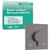 hansgrohe Ecostat Comfort E - Miscelatore termostatico incasso con combinazione di sicurezza, Rubinetto con blocco di sicurezza a 40° C, Termostato, 2 utenze, cromo nero spazzolato, 33716340