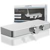 Schütte 60535 Ocean-Set termostato Doccia con Protezione antiscottatura a 38 Gradi, Miscelatore monocomando con ripiano in Vetro di Sicurezza, Colore: Bianco