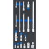 BGS 4144 | Modulo per carrelli portautensili 1/3: set prolunghe, adattatore e snodi | 17 pz.