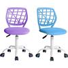 FurnitureR FR Carnation scrivania da Ufficio, Seduta in Tessuto, ergonomica, Senza braccioli, Sedia Girevole Regolabile in Altezza, Set di 2, Viola + Blu, I, Metallo, 40x38.5x87cm