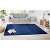 Hanse Home Nasty, tappeto a pelo corto, in tinta unita, per sala da pranzo, soggiorno, cameretta dei bambini, corridoio, camera da letto, cucina, tinta unita, blu scuro, 80 x 150 cm