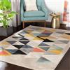 Livabliss Marietta Soggiorno Boho, grande camera da letto 80x220 cm - per sala da pranzo con motivo geometrico, soggiorno scandinavo moderno in beige, arancione e grigio