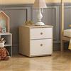 Junior Vida Neptune 2 Comodini per Camera da Letto con 2 Cassetti, Mobili per Bambini (Bianco e Rovere), Altezza 47 x Larghezza 39,5 x Profondità 40 cm Circa