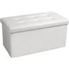 COSYLAND Pouf Contenitore Pieghevole 110L - Panca Contenitore da Interno in PVC Impermeabile - Cassapanca Contenitore Multiuso, Puff Salvaspazio Robusto e Facile da Spostare (Bianco Neve)