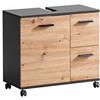 Schildmeyer Palermo 157635 - Mobile base lavabo da bagno, finitura rovere Artigianale e grigio antracite, 65,1 x 32,0 x 60,0 cm