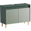 Schildmeyer Lovis 157033 - Mobile sottolavabo, colore: verde foresta/pistacchio, ca. 80 x 33 x 60,1 cm
