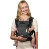 Infantino Flip Luxe Marsupio 4-In-1, Ergonomico, Supporto Lombare, Tessuto Premium, Comfort Mani Libere, 3,2-16 Kg, Onyx