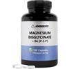 Ambervit Magnesio Bisglicinato Alto Dosaggio - 180 Capsule Vegane con Vitamina B6 P-5-P - 300 mg Magnesio Elementare, Formula Chelata con Glicinato - 60 Giorni di Scorta - Ambervit
