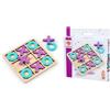 Eichhorn Games - Gioco Tic Tac Toe con Cornice in Legno, 10 Pietre di Diversi Colori e Forme, Dimensioni con Cornice 13 x 13 cm, in Legno di Betulla dai 3 Anni in su