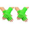 Boland - guantes sin dedos de neón, estilo años 80, brillan con luz negra, manguitos para fiestas temáticas, carnaval y festivales (Confezione da 2)