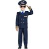 Boland - Costume da pilota per bambini, 5 pezzi, costume in maschera per feste a tema, Halloween o carnevale, capitano di volo