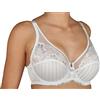 SELENE MARILUZ C-D-E Reggiseno con Ferretto Che combina Un Elegante Tessuto con Frange e Una Coppa in Tulle con Pizzo (C, Bianco, 5)