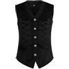 Darringls Steampunk Smoking Slim Fit West - Gilet da uomo Business Party Uomo Jacquard Gotico a doppio petto con colletto alto, doppio petto, Nero , S