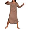 CALIDA 100% Nature Sleep Camicia da Notte, Marrone Tartufo, Taglia Unica Donna