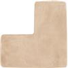 YongXinMY Tappetino da bagno a forma di L, tappetino angolare per doccia, in morbido pile di corallo, antiscivolo, assorbente, lavabile, per vasca da doccia quadrata, WC, uso domestico e spa (beige)