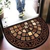 YongXinMY - Zerbino stile Boho semicircolare - Tappeto di benvenuto a mezzaluna con motivo pietra vintage, antiscivolo e assorbente, per ingresso, bagno, cucina, interno ed esterno (N, 50 * 80cm/20