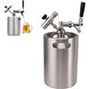 Buachois Fusto Birra 5 Litri Acciaio Inossidabile con Rubinetto e Manometro 150 PSI per Homebrewing Fermentazione e Dispensing Birra Artigianale Serbatoio Pressurizzato Mini Keg