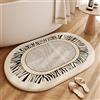 YongXinMY Tappeto da bagno ovale, antimacchia, stile americano, con stampa retrò, assorbente, in finto cashmere, antiscivolo, ad asciugatura rapida, per bagno, WC, decorazione per la casa (#6, 40 x 60