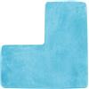 YongXinMY Tappetino da bagno angolare a forma di L, tappetino da doccia in morbido pile di corallo, antiscivolo, assorbente, lavabile, per vasca da doccia quadrata, WC, uso domestico e spa (azzurro)