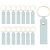QUARKZMAN 20 Pcs Portachiavi In Pelle PU Grezzi All'ingrosso Kit Portachiavi In Pelle Per Incisione Laser Con Anelli Per Chiavi Per Materiali Fai Da Te Regali (Azzurro Chiaro, 3.7 x 0.7)