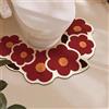 YongXinMY Tappeto da bagno a forma di U con stampa floreale, in diatomite, in stile nordico, antiscivolo, assorbente, ad asciugatura rapida, lavabile, morbido e sottile, per bagno, WC, doccia