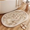 YongXinMY Tappeto da bagno ovale, antimacchia, stile americano, con stampa retrò, assorbente, in finto cashmere, antiscivolo, ad asciugatura rapida, per bagno, WC, decorazione per la casa (#3, 40 x 60