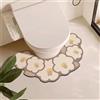 YongXinMY Tappeto da bagno a forma di U con stampa floreale, in diatomite, in stile nordico, antiscivolo, assorbente, ad asciugatura rapida, lavabile, morbido e sottile, per bagno, WC, doccia