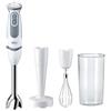 Braun Hogar Minipimer 5207 - Frullatore a mano, 1000 W, 21 velocità e funzione Turbo, Campana anti-schizzi, include bacchette, passapunti, bicchiere misurino da 600 ml, bianco