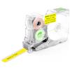 SUPVAN G-Serie Etichetta Continua, 12 mm x 7.5 m, Nero su Giallo | Lunghezza Personalizzabile, 10 Anni Durata, Resistente UV Calore Graffi Strappi, Impermeabile Anti-olio, Non Sbiadisce